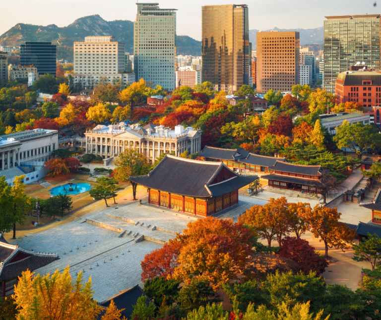 Autumn in Deolsugung Royal Palace in Seoul